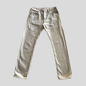 Sid Mashburn Neutral Cream Made In USA Button Fly Straight Leg Denim Jeans 34